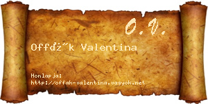 Offák Valentina névjegykártya